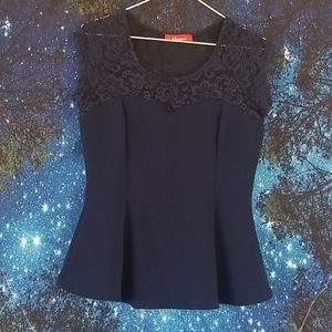 3/$20 Navy blue peplum top